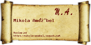 Mikola Amábel névjegykártya